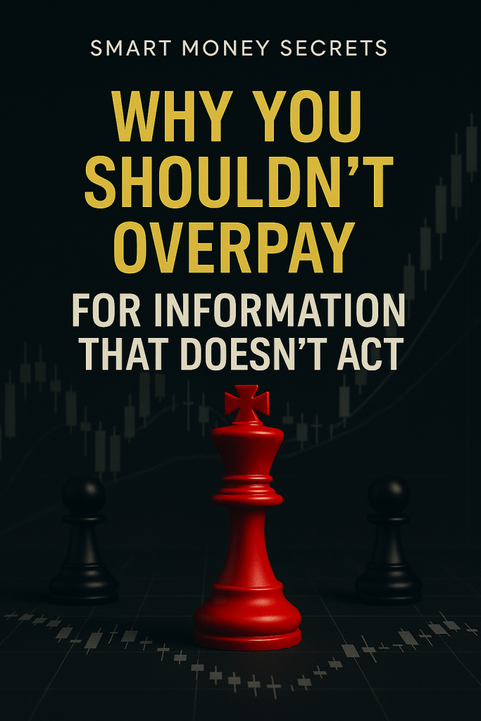 Red chess king on a dark trading chart background, symbolizing the danger of overpaying for indicators that lack real strategic value.